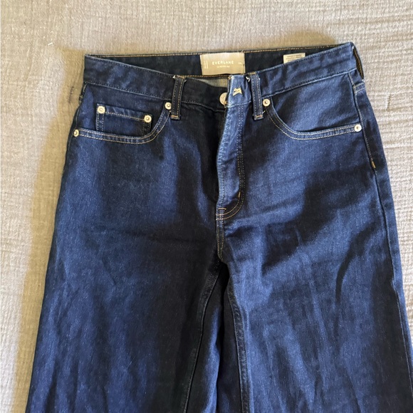 Everlane Women's Dark Blue Flare Jeans - Picture 2 of 5